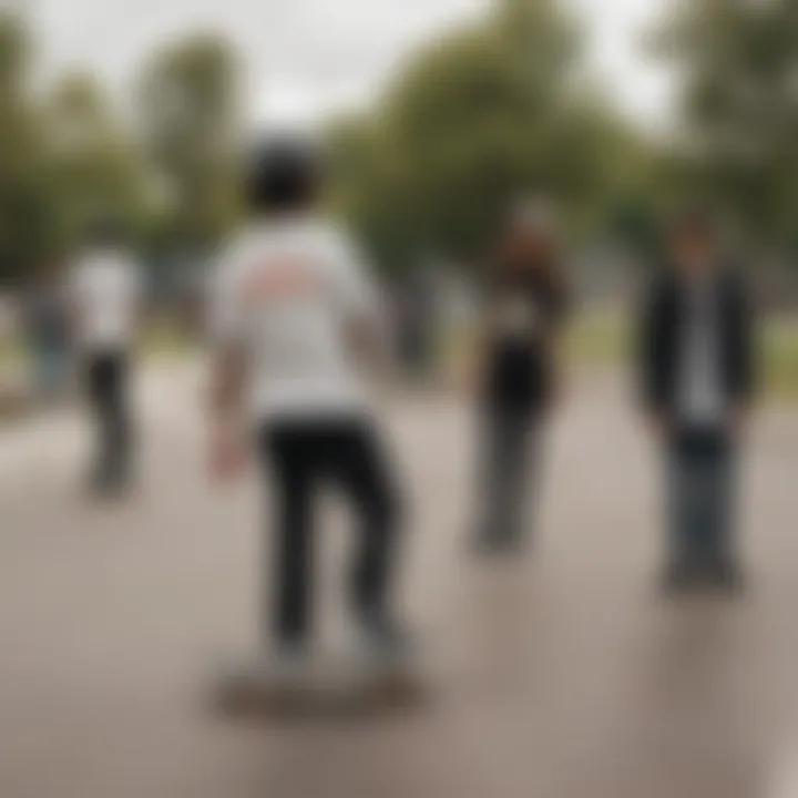 Community Connections: The Heart of Skate Culture A diverse group of skaters sharing moments at a skate park