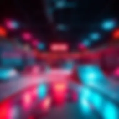 A vibrant digital skate park environment with ramps and graffiti