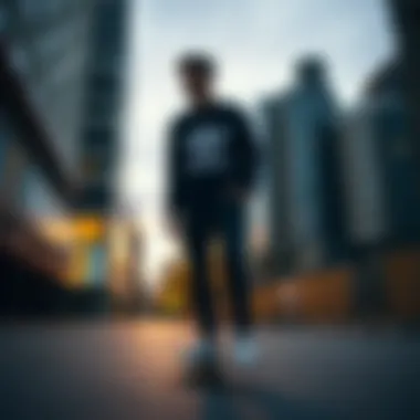 Skateboarder wearing Adidas Originals in an urban setting