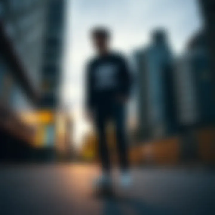 Skateboarder wearing Adidas Originals in an urban setting