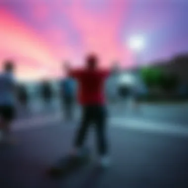 Community gathering of skateboarding enthusiasts with Ultra Range EXO