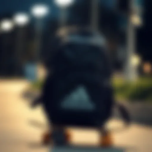 Compact backpack designed for skateboarding