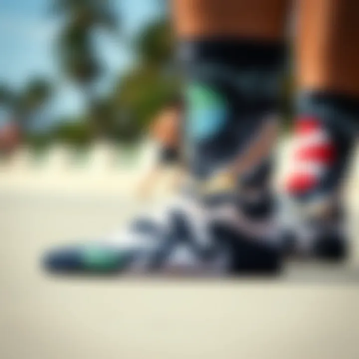 A close-up of the unique designs on Stance socks