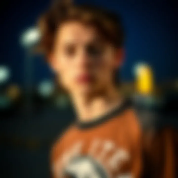 A close-up of a teenager wearing a graphic t-shirt that reflects personal style and identity.