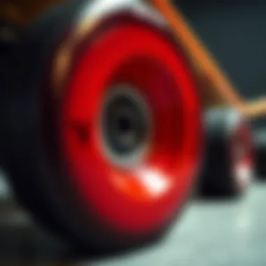 Close-up of skateboard wheels highlighting quality and performance