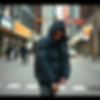 Stylish 686 puffer jacket showcased in an urban skate setting