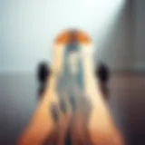 Skateboard Deck Design Detailed view of a skateboard deck showcasing its curvature and design