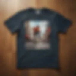 Vintage skateboard tee shirt showcasing classic designs and graphics.