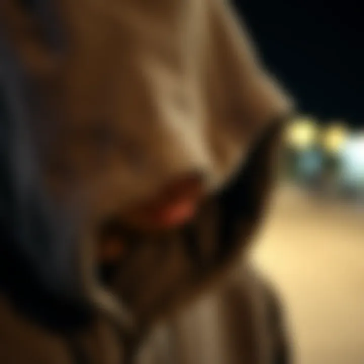 A close-up of a skateboarder's hooded sweatshirt, showcasing intricate stitching and design.