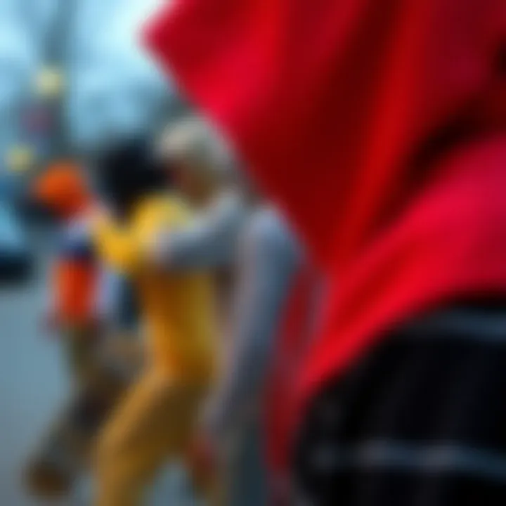 A timeline graphic illustrating the historical evolution of hoods in skateboarding apparel.