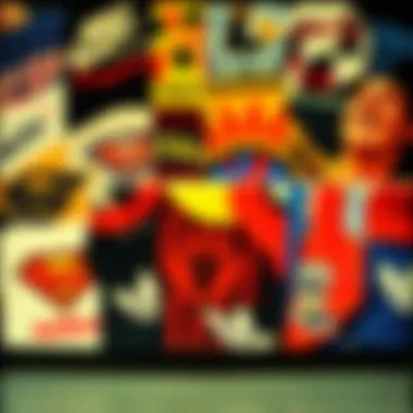 Evolution of Sweat Designs A vibrant collage of various sweat designs, illustrating their cultural evolution within skate culture.