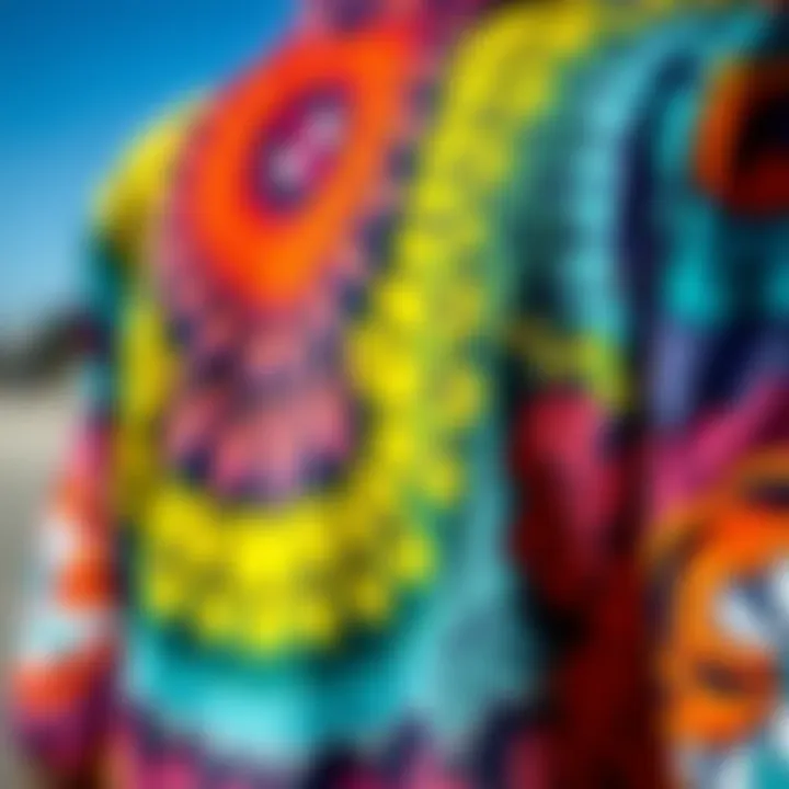 Intricate Patterns of the Rainbow Champion Shirt Close-up of the intricate patterns on a rainbow champion shirt