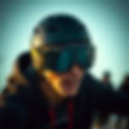 Professional skateboarder showcasing stylish goggles while performing a trick