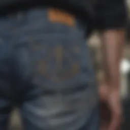 Close-up of Levi Carpenter jeans detailing