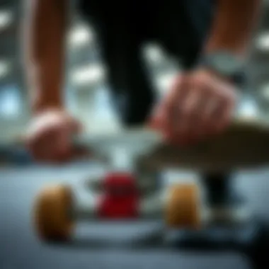 Adjustment Techniques for 5.5 Skateboard Trucks Skater adjusting skateboard truck for optimal performance
