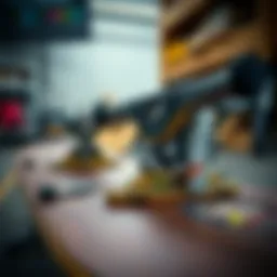 Detailed view of skateboard truck construction