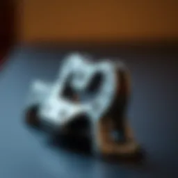 An intricate design of a skate sharpener demonstrating its functionality