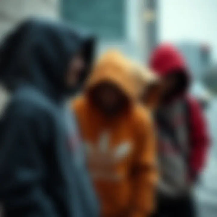 Diverse Designs of Urban Hoodies Diverse range of urban hoodies showcasing different colors and designs