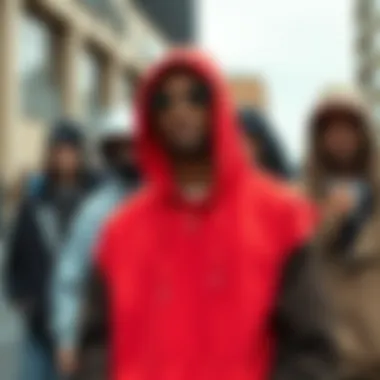 Representation of Streetwear Culture with Urban Hoodies Fashionable group in urban hoodies representing streetwear culture