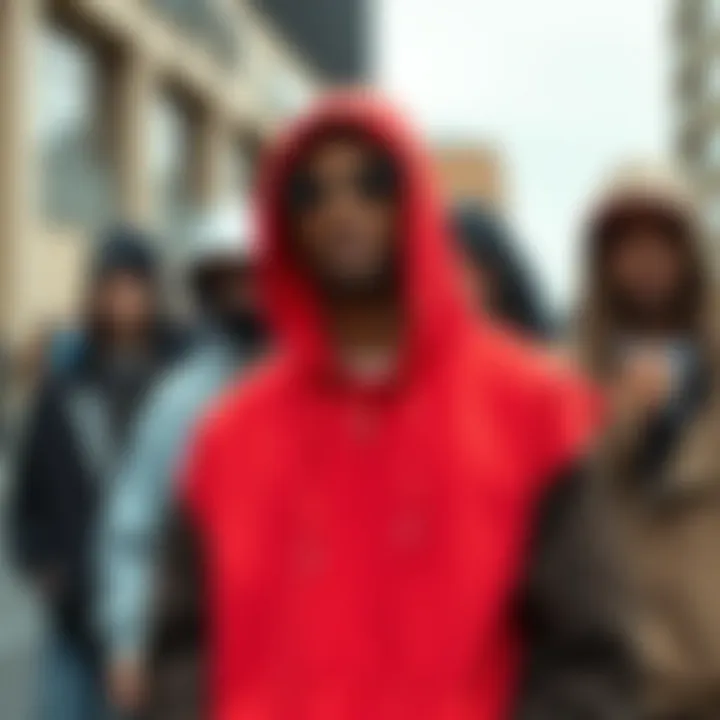 Representation of Streetwear Culture with Urban Hoodies Fashionable group in urban hoodies representing streetwear culture