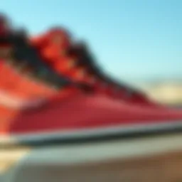 Close-up shot of the Vans Authentic High Pro showcasing its unique texture and materials