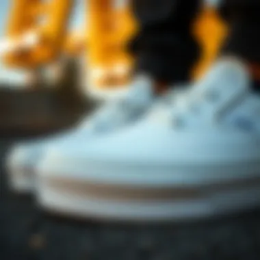 Close-up of the craftsmanship details on the Vans Classic Slip-On Platform