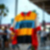 Vans color block shirt showcased in vibrant colors