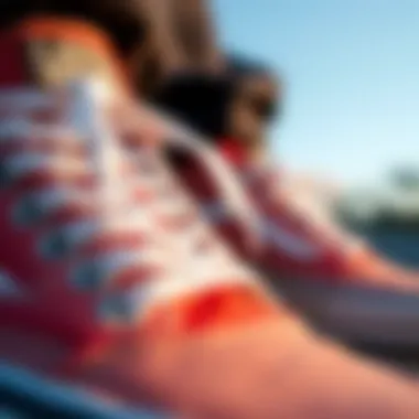 Close-up of Vans Galaxy shoes highlighting material texture