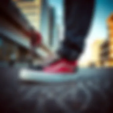 Skaters wearing Vans Galaxy shoes in an urban setting