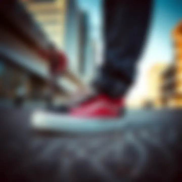 Skaters wearing Vans Galaxy shoes in an urban setting