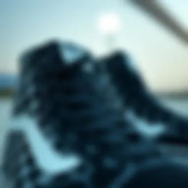 Close-up of Vans SK8-Hi Black's iconic checkerboard pattern