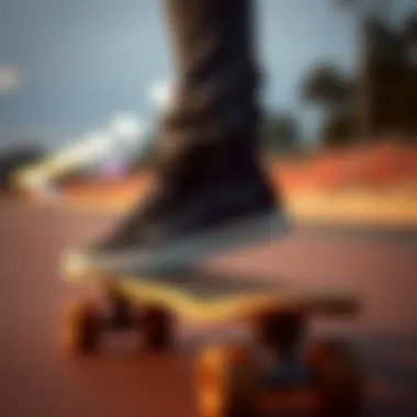 Vans SK8-Hi Black on a skateboard, demonstrating performance in action