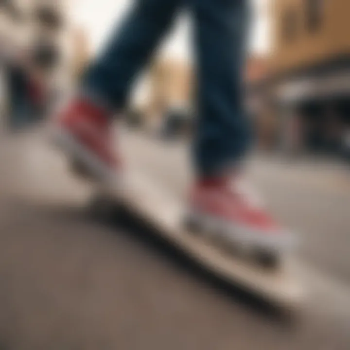 Skateboarder wearing Vans Wave Shoes in action