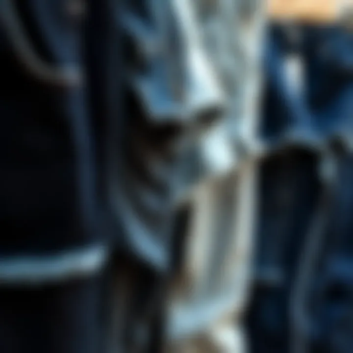 Diverse Styles of Ragged Jeans A collection of various styles of ragged jeans displayed together