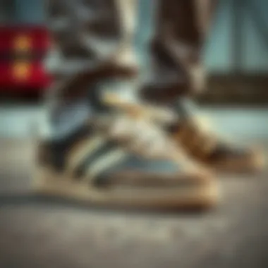 A close-up of Adidas Samba shoes highlighting their design and comfort features