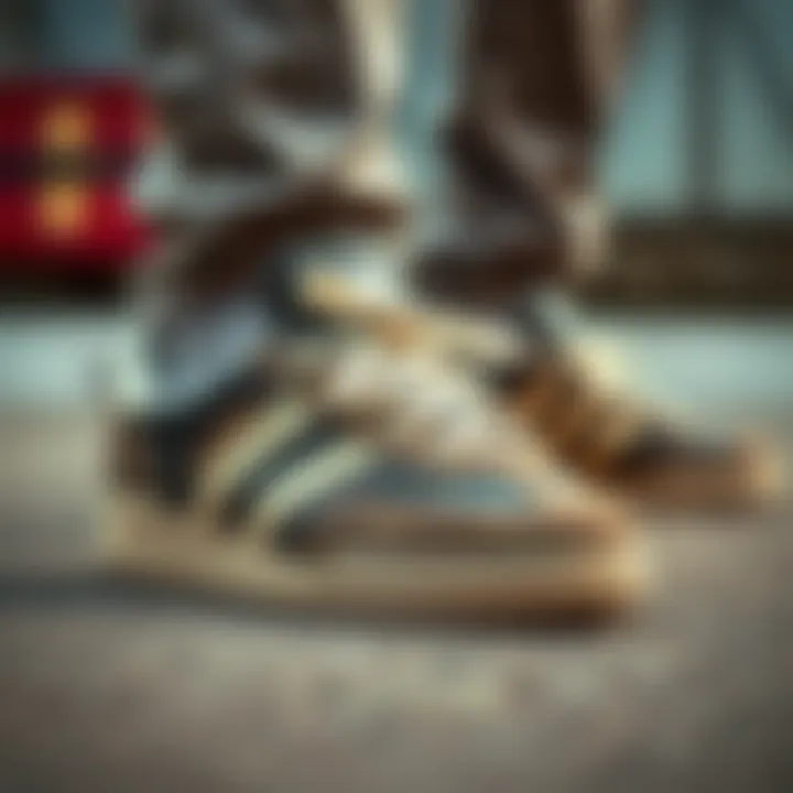 A close-up of Adidas Samba shoes highlighting their design and comfort features