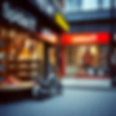 Various retail storefronts displaying Adidas Samba sneakers for sale