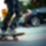 Urban skateboard culture showcased through stylish pants