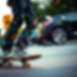 Urban skateboard culture showcased through stylish pants