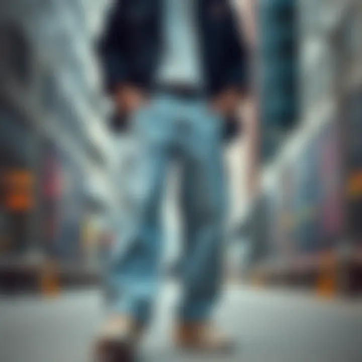 Urban Vibes with Wide Leg Dickies Wide leg Dickies showcased in an urban skate setting